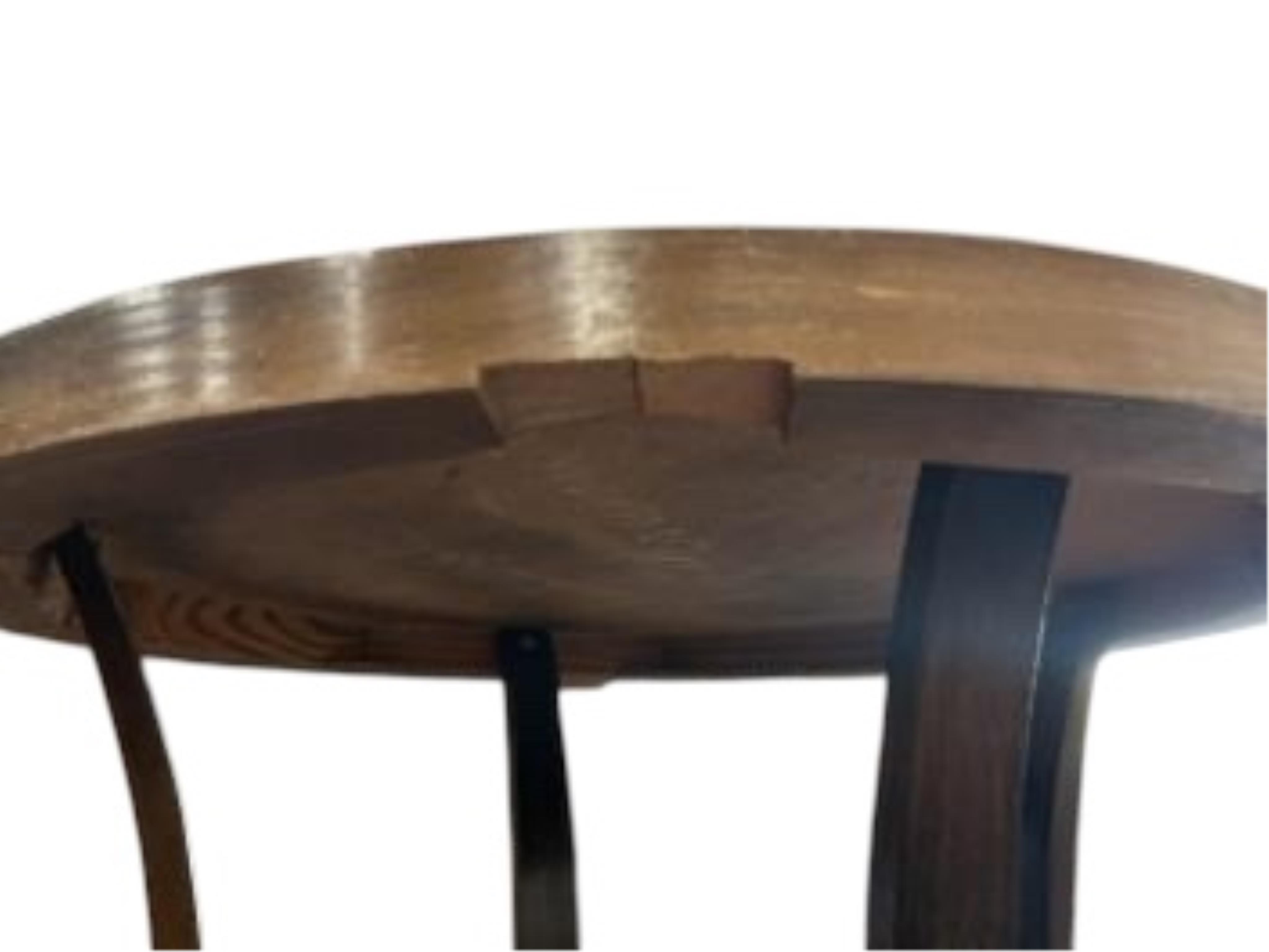 A French Art Deco circular walnut occasional table, diameter 59cm, height 54cm